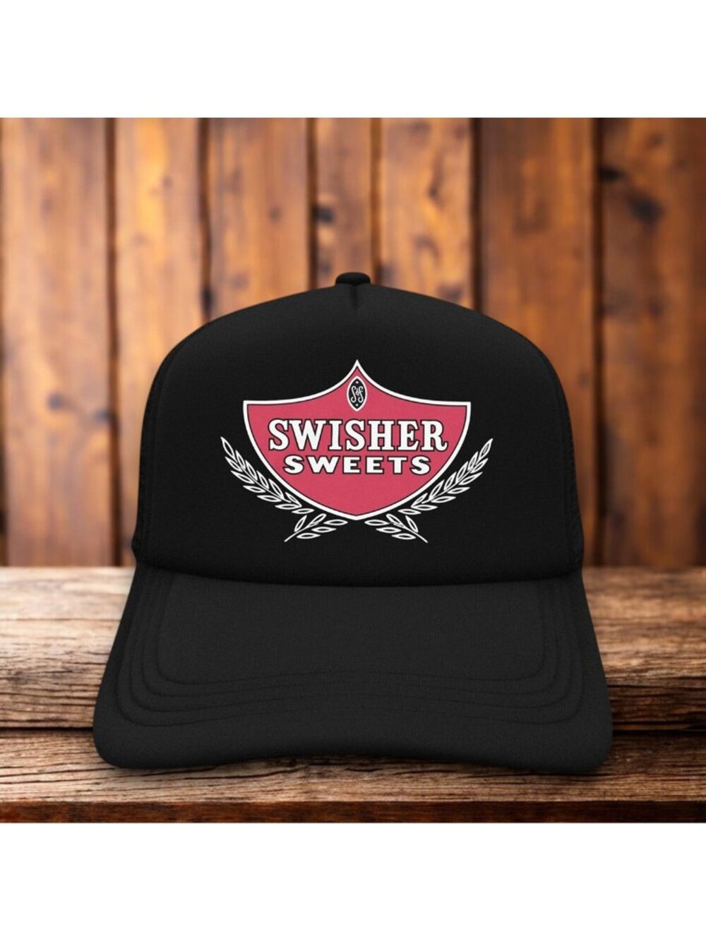 Vintage Swisher Sweets Mens Trucker Hat Black Cigarillos Cigars Snapback Cap